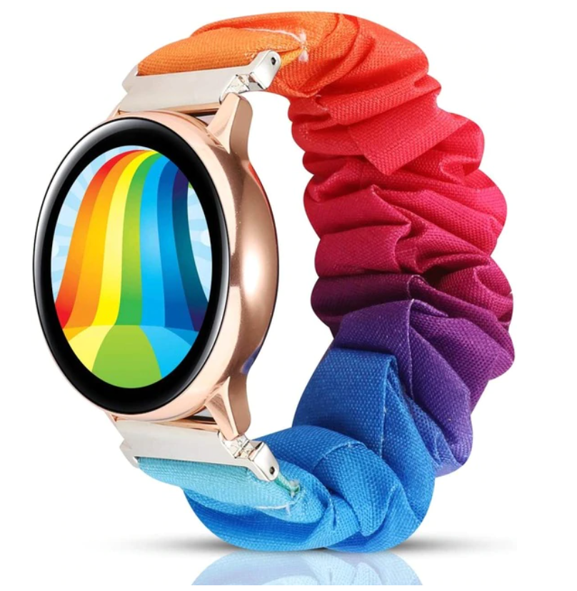 Rainbow Ombre Samsung Garmin Band Scrunchie Time