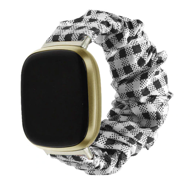 Checkered Fitbit Versa 3 Fitbit Sense Scrunchie Band Scrunchie Time